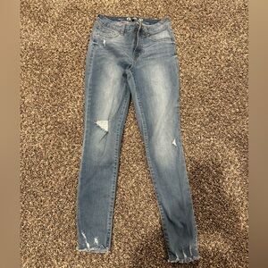 Rewash Light Blue Distressed Skinny Jeans, size 5